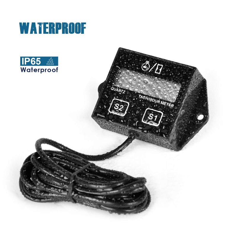 Runleader Digital Hour Meter Tachometer, Maintenance Reminder, Battery Replaceable, Automatically