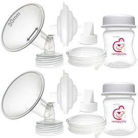 Nenesupply Pump Parts Compatible with Spectra S2 S1 9 Plus Breast Pump to Replace Spectra Pump Parts S2 Accessories Flange 30mm Duckbill Valve Tubing Pumping Bottles Backflow Protector