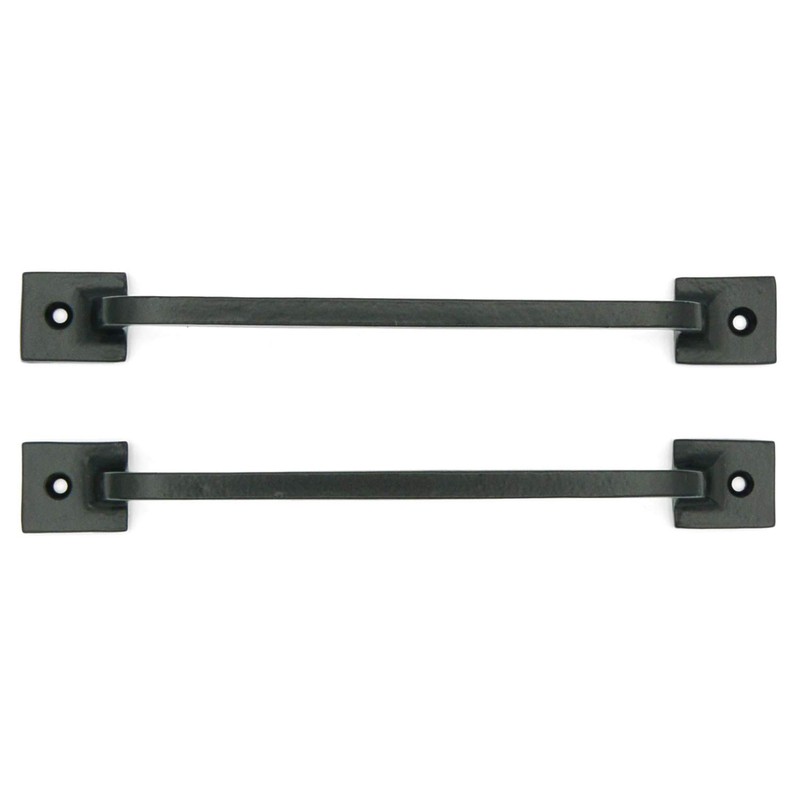 CRAFTSMAN ROAD Black Cast Iron Pull Handles 9 inch (Squared