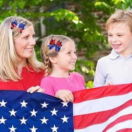 mdgfge 2Pcs 4th Of July American Flag Bow Hair Clips Independence Day Patriotic Stars and Stripes Hairgrips Hair Accessories for Women Girl Party Daily Use