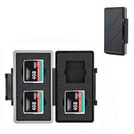 JJC Memory Card Case CF Protective Box Storage for 4 CF (Compact Flash), Waterproof Memory Card Case Carry Bag CF Card Case Box Camera Memory Card Case
