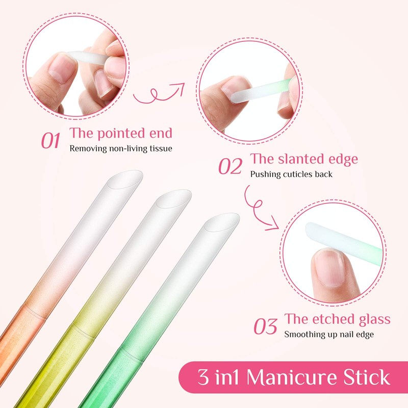 Juego de 6 limas de uñas de cristal de doble