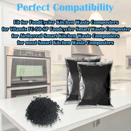 2 Pack Odor Absorbing Filter Refills Compatible with FoodCycler Kitchen Waste Composters, Odor Removing Carbon Filter Replacement for Eco 5 FoodCycler Electric Composter