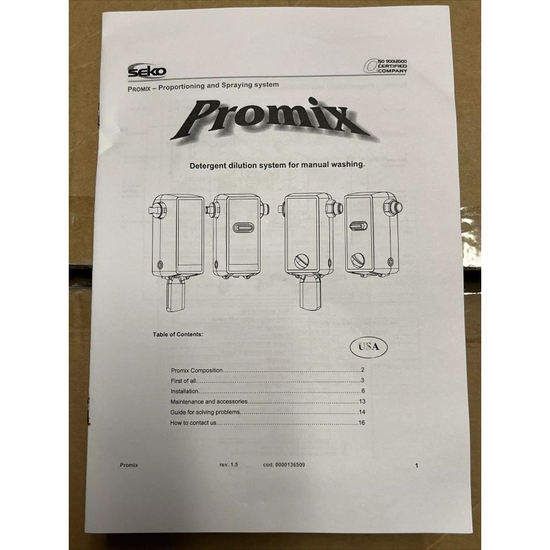 SEKO Promix Dilution Control Dispenser, 4 Product, Mop Bucket Fill