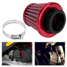 Motorcycle Air Filter, 37-39mm Universal Air Filter Motor Intake Filter Fits ATV Quad Pit Motorcycle (Red)