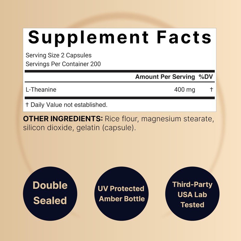Double Strength L Theanine 400mg, 400 Capsules | Max Potency