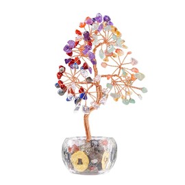 (Seven Charkra Crystal) Feng Shui-Crystal Tree-Money Tree-Home Decor-Office Decor-Quartz-Seven Chakra- Healing Gemstone-Birthday Gift Moon Pons Selection