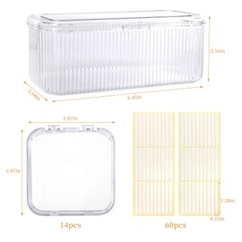 YINGJEE 15 Pcs Press On Nail Storage Box Container, Clear Press On Nail Packaging Box with 60 Pcs Adhesive Double Sided Tape, False Nail Organizer Case Nail Display Case for Nail Art Home Salon