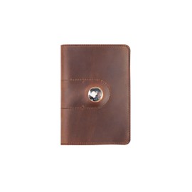 Vintage Leather Passport Wallet, Crazy Horse ID Card Holder – Luxury Multi-functional Travel Document Case for Cards & Cash