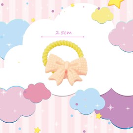 DHWEKU Pack of 30 Hair Bobbles Girls, Baby Hair Clips, Child Hair Scrunchie Bands, Thin Ropes, Toddler Ponytail Holder, Cute Cartoon Elastic Hair Bands, Cords