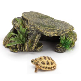 Cikonielf Reptiles Hide Cave Resin Tortoise Eels Platform Fish Shrimp Hiding Hide Aquarium Reptiles Terrarium Hide Decoration for Lizard Turtle