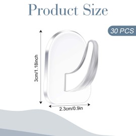 Molain 30 Stück Transparente Selbstklebende Wandhaken, Magischer Haken Selbstklebende Haken klebehaken transparent Handtuchhaken max 2kg Ohne Bohren für Wohnzimmer Küche Bad