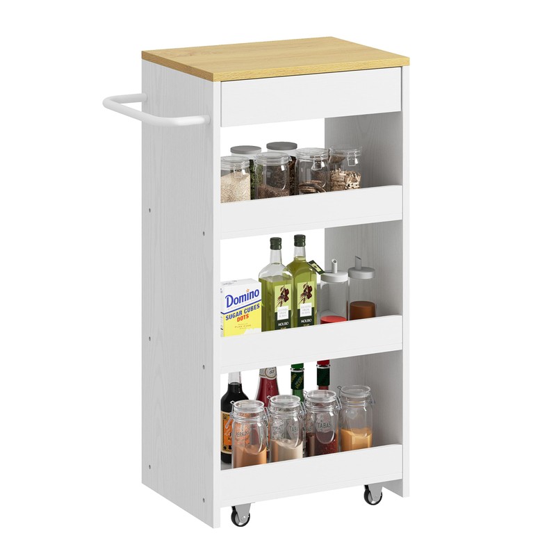 IRONCK Slim Storage Rolling Cart with Drawer and Wheels and