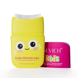SEVICH Kids Hair Gel for Girls & Boys 80ml - Hair Finishing Stick Styling Gel for Kids, Plant-Based Formula with Comb Design, Frizz Control & Easy Wash (Cartoon Bottle)