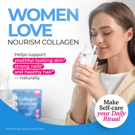 Collagen Peptides Powder for Women & Men Supports Wound Healing Hair Skin Joints Nails Hydrolyzed Collagen Types I & III Grass-Fed Non-GMO Kosher Pareve Unflavored Easy to Mix Drink 4.93 Oz