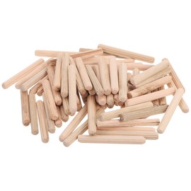 uxcell 100 Pcs Wooden Dowel Pins, 6 x 50mm (0.24 x 1.97 Inch) Wood Dowels Rods, Fluted Dowel Joints for Grooved Woodworking Furniture Craft