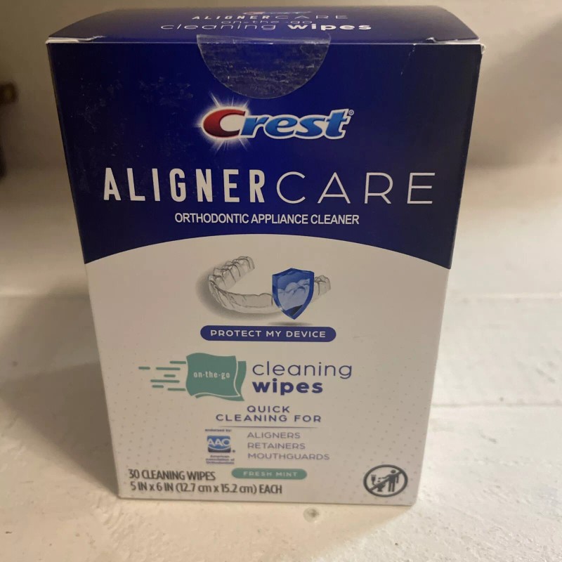 Crest Aligner Care Cleaning Wipes. Used for Aligners, Retainers, &