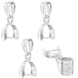 Ofiuny 925 Sterling Silver Pendant Clasp for Necklace Pinch Bails for Jewelry Making Pendant Bail Connector for DIY Dangle Charms Bracelet Earring Made in Italy