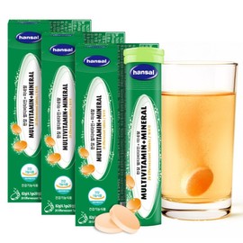 Hanjal effervescent vitamin multivitamin + mineral, 20 tablets, 3 pieces / 한잘 발포비타민 멀티비타민 + 미네랄, 20정, 3개