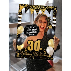 LaVenty 30 Photo Booth Frame 30th Birthday Photo Booth Props 30th Birthday Photo Frame 30th Birthday Gifts for Women or Men 30th Party Photo Booth Props Birthday Party Decorations