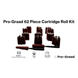 Pro-Graad 62 Piece Abrasive Sanding Cartridge Spiral Roll Sander Kit, Mini Cone & Cylinder Kit for Metal, Wood, Stainless, Fiberglass, Welds, Engine Porting – Die Grinder & Rotary Tool Accessories