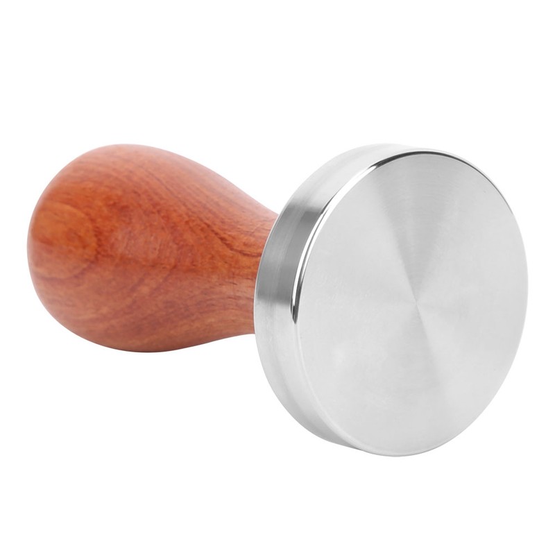 51mm Stainless Steel Coffee Tamper Wooden Handle Coffee Powder Hammer