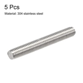 sourcing map 5Pcs M8 x 60mm Fully Threaded Rod 304 Stainless Steel Right Hand Threads