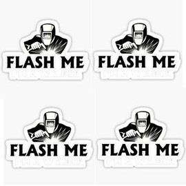 4 pieces Flash Me Welder Welding Sticker, Hard Hat Stickers Welder, Welding Helmet Decal