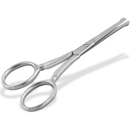 Curved Hair Mustache Scissors Beard Scissors – 9 Cm – Stainless Steel – Straight Cut Top