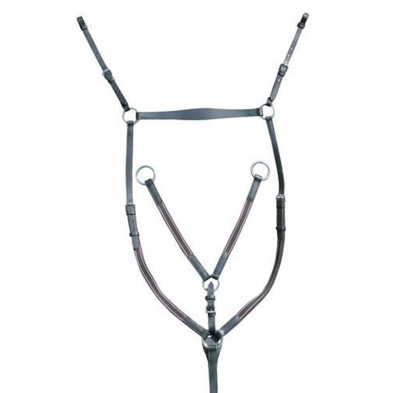 HKM Breastplate/Martingale Silver Fittings Full Black