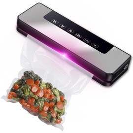 Vacuum Sealer 5 in 1 Vacuum Sealer Film Sealer with 10 Vacuum Bags Automatic Food Sealer for Dry or Moist Food, Food Stays Fresh up to 8x Longer