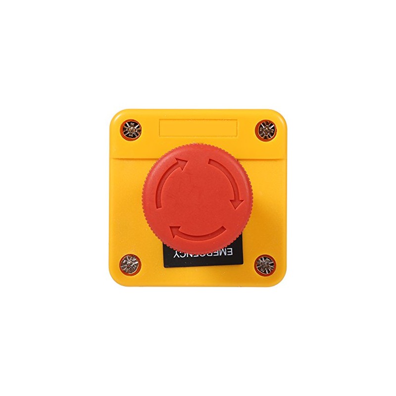 Atyhao Emergency Stop Push Button Switch Plastic Shell Red Shield