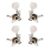 perfk 4 Pieces Silver Ukulele Open Machine Heads Open Tuning