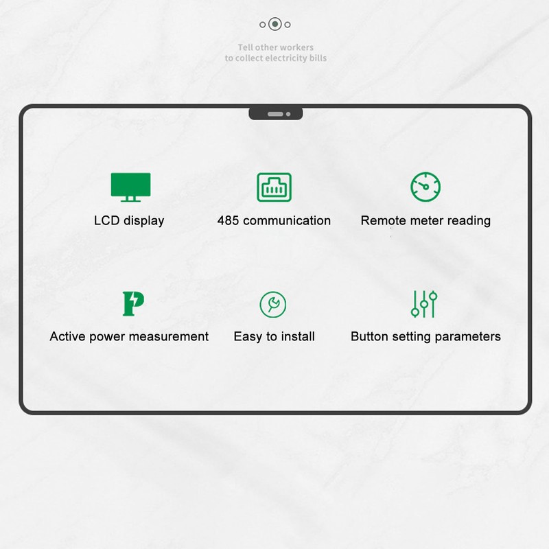 3 Phase 4 Wire Energy Meter LCD Display Multifunctional Button