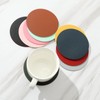 6 PCS Round Leather Coasters 10cm PVC Dual Sided Leather