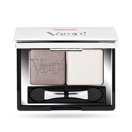 Pupa Milano Vamp! Compact Duo Eyeshadow, for Pure Color Payoff, Double Palette, High Concentration of Pigments and Comfortable Texture, 008 Cream Taup