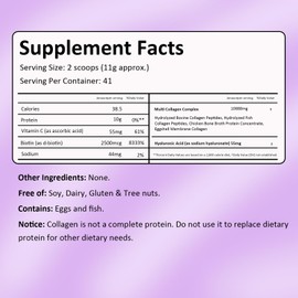 Multi Collagen Peptides Powder 16oz (1 Pack) - Hydrolyzed Collagen Types I, II, III, V, X for Skin, Hair, Nails & Joint Support - Unflavored, Gluten-Free, Easy to Mix - Non-GMO, Paleo Friendly