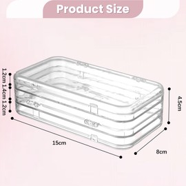 2 Pack Tri-Fold Press On Nail Organizer Case - 4-Page Portable Storage Box for Fake Nails, Clear PET Plastic Travel Holder (6×3.2×1.8 inch)