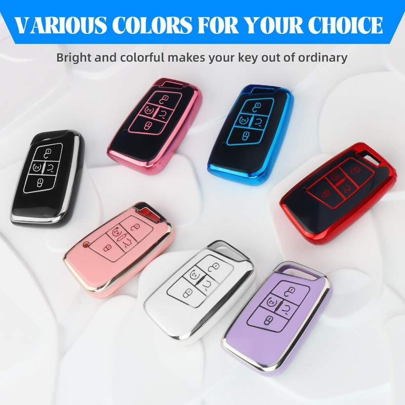 QBUC for Volkswagen Key Fob Cover,5 Buttons Soft TPU Protection
