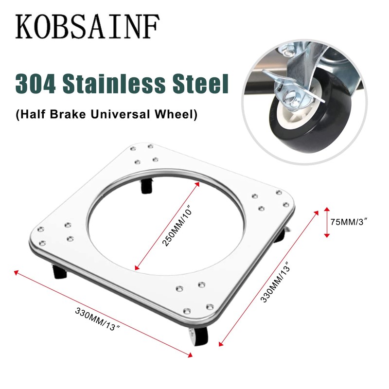 304 Movable Propane Cylinder Base,Propane Tank Stand Dolly with Brake