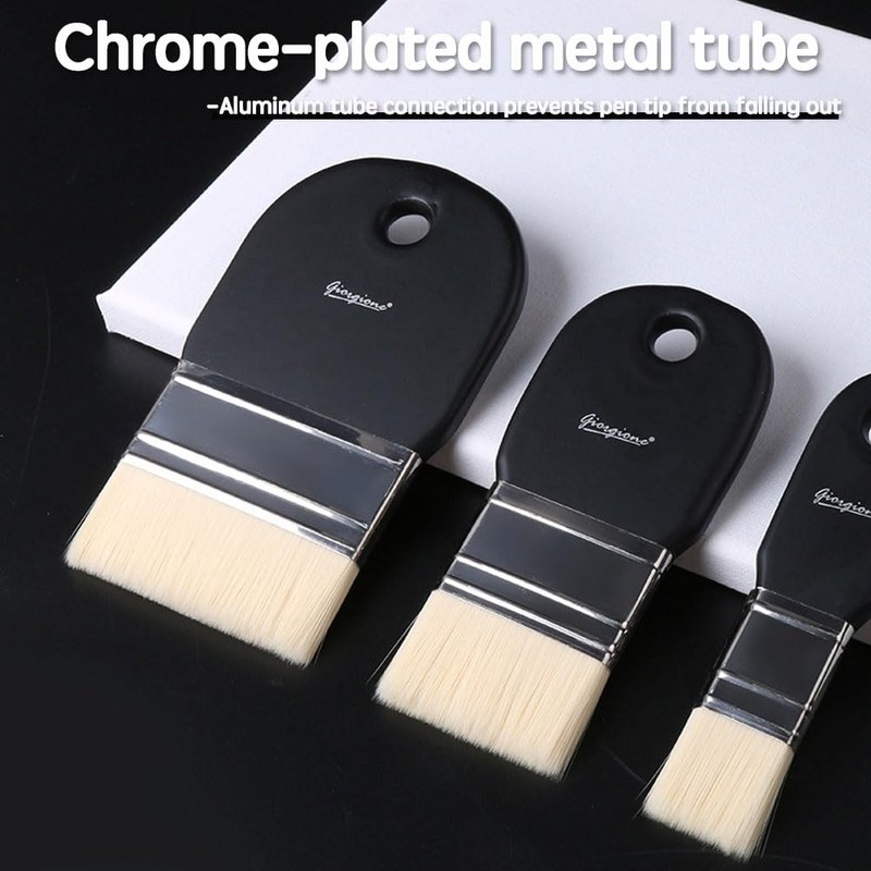 DOGGER Flat Paddle Paint BrushSet Short Handle Paint Brushes for