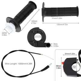 Windance 7/8" 22mm Twist Throttle Assembly Accelerator Handle Grips Cable Kit with Kill-Switch for 50cc 110cc 150cc Engine Dirt Bikes Pit Bike ATV