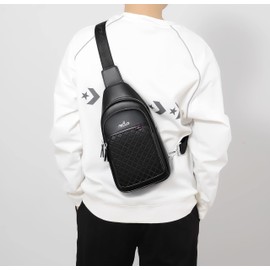 FSD.WG Body Bag, Body, Leather, Men's, Crossbody Bag, One Shoulder Bag, Large Capacity, Popular, Brand, Birthday Gift, Black