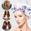 Adorila Large Reusable Shower Caps, Double Layer Elastic Shower Cap