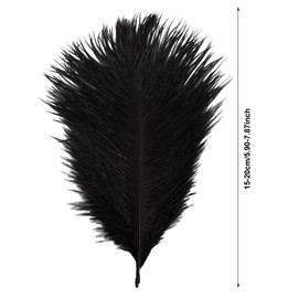 Tibapla Pack of 12 Ostrich Feathers, 6-8 Inch Natural Ostrich Feathers for Crafts for DIY Dream Catcher Accessories, Home Decoration, Costumes, Table Decoration, Wedding, Party, Festival (White)