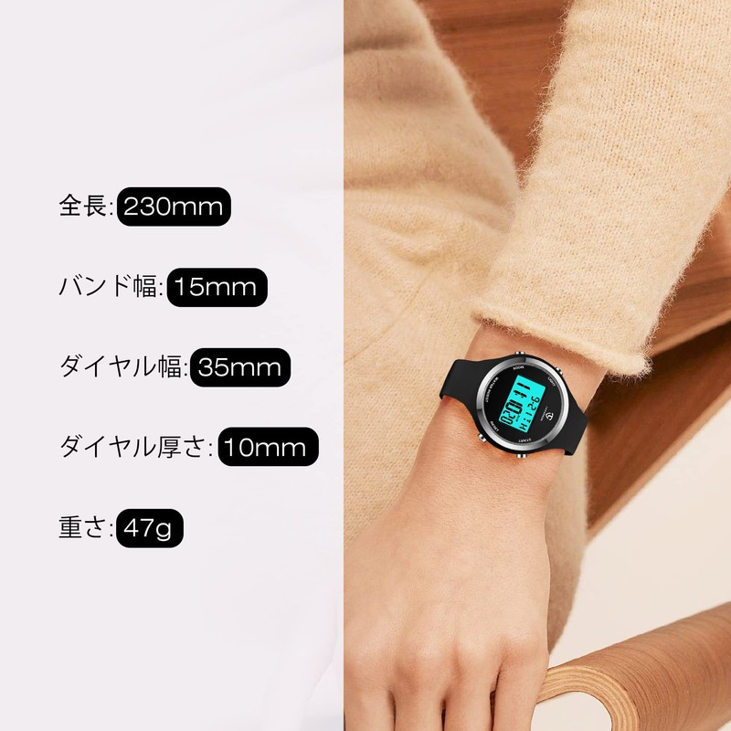 Wristwatch Women Watch Men Digital Watch Unisex, Black, sports