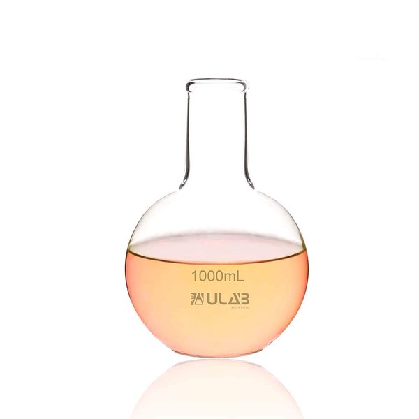 ULAB Boiling Flask of Flat Bottom, Vol.1000ml, Borosilicate 3.3 Glass