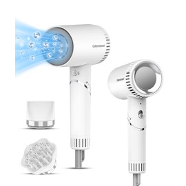 Colorsmoon Hair Dryer, 100,000 RPM High-Speed Blow Dryers for Women & Men, Fast-Drying, 500 Million Negative Ions, Heat-Control, Low-Noise with Diffuser & Nozzle, Compact Foldable for Home Travel Use