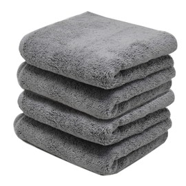 Towelogy® Microfibre Cleaning Cloths Grey 420GSM Large Thick Ultra Absorbent Multipurpose For Dusting Polishing Washing 40x40cm (Pack Of 4, Grey)