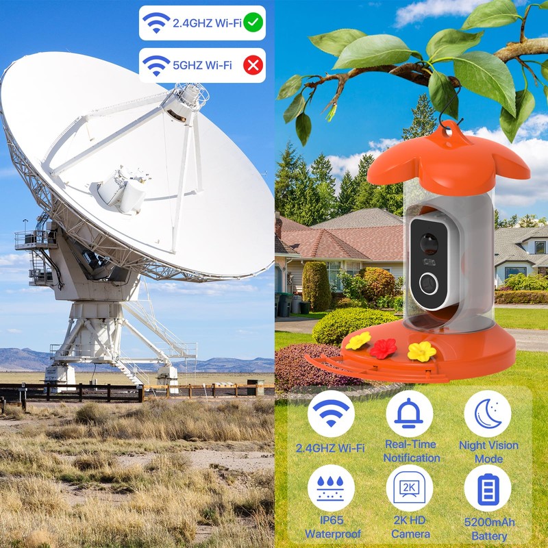 Hummingbird Feeder with Camera for Outdoor - 2K QHD Video,